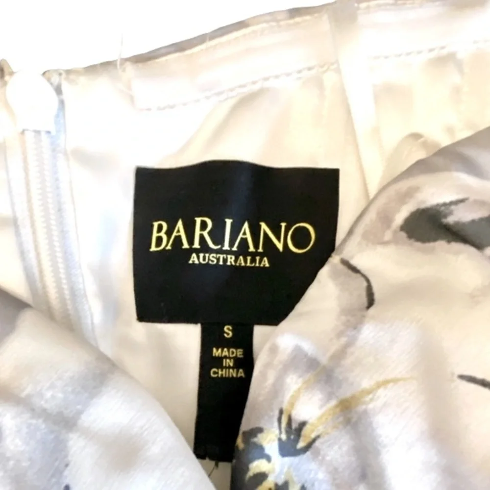 Bariano Maxi Dress Shelly Floral Off Shoulder Silver Gray S - Picture 5 of 16
